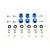 GPM Blue Aluminium 12mm Wheel Hex +9mm Adapters 6Pcs w/ Hardware TRX6010/9MM-B