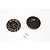 Two black GPM aluminium brake disc wheel hex adapters with +3mm offset and two small metal pins on a white background.