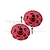 GPM Red Aluminium 17mm Brake Disc Wheel Hex +6mm Adapters 2Pcs MAI10+6/DISK-R