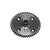 A black Kyosho 46T 1Mod spur gear for RC vehicles, featuring a central hub and four mounting holes, isolated on a white background.