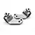 A pair of grey aluminium steering hubs for an RC car, shown from a high angle against a white background.