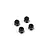Four black flanged pivot balls for RC cars arranged on a white background.