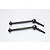 Two black hardened steel CVD driveshafts for RC vehicles, shown against a plain white background.