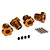 Traxxas Orange Aluminium 17mm Splined Wheel Hex Adapters 4Pcs w/ Grub Screws 8654A