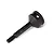 A single black steel RC rear wheel axle for Traxxas vehicles, featuring a threaded end and a cup-shaped joint housing.