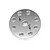 A silver-coloured Traxxas large knurled flywheel for RC engines, featuring a circular design with multiple holes and two protruding pins.
