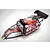 Rovan black steel roll cage for RC Baja buggy with red and white graphic panels, LED light bar, and a black rear wing.