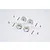 Four silver aluminium 14mm wheel hex adapters with pins and screws on a white background.