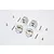 A set of four GPM silver aluminium 14mm wheel hex adapters with pins and screws on a white background.