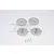 Four silver aluminium brake disc hex adapters for RC cars with four small metal pins, displayed on a white background with a GPM Racing watermark.