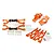 GPM Orange Aluminium Rear Suspension Arms & Hubs Set TXM545522-OR