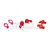 GPM Red Front Hub Carriers (C-Hubs), Steering Hubs & Rear Hubs Set TXMS192122-R