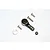 GPM Racing black aluminium 25T servo horn with included screws, washer, and lock nut on a white background.