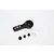 A black aluminium 24T servo horn from GPM Racing, shown with three small black screws and a silver washer on a white background.
