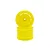 Two bright yellow RC buggy rear rims stacked vertically against a white background.