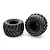 Kyosho Premounted Truck Tyres w/ Black Rims 2Pcs EZTH001BKS