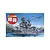 Box art for a Fujimi Chibimaru Mutsu battleship plastic model kit featuring a stylized, cartoonish illustration of the Japanese battleship Mutsu at sea.