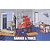 An illustration of a 1/24 scale model garage set including a tool chest, shelving, welding equipment, and various workshop tools.