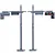 Two grey plastic 1/24 scale traffic signal poles from Fujimi, one showing the back and one showing the front with green, amber, and red lights.