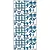 A flat sheet of blue photo-etched metal parts for a 1/3000 scale model naval port, featuring various crane and structural components.