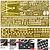 Two brass photo-etched detail sheets for a 1/700 scale IJN Yamato model, with small inset photos showing assembly steps.