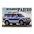 Product box for a Fujimi 1/24 scale Mitsubishi Pajero Full-Option plastic model kit featuring an illustration of a two-tone SUV with a roof rack.