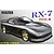 Box art for a Fujimi 1/24 scale Mazda RX-7 FD3S Kai plastic model kit featuring a dark grey sports car with gold wheels.