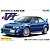Box art for a Fujimi 1/24 scale Mitsubishi Lancer Evolution VI GSR plastic model kit featuring a blue car illustration.