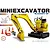 Fujimi 1/32 Mini Excavator Scaled Plastic Model Kit w/ Accessories Scaled Plastic Model Kit 116068