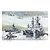 Box art for Fujimi 1/3000 scale JMSDF Escort Flotilla 2 model kit featuring illustrations of Japanese naval ships and helicopters.