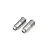 Two silver aluminium threaded shock bodies for RC cars, shown from an angle on a white background.