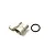 Kyosho aluminium hard upper servo saver component with a black rubber O-ring on a white background.