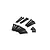 A collection of various black metal machine screws arranged in three groups on a white background.