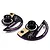 Two Yeah Racing Momentum limited edition aluminium tweak wheels with black, purple, and brass-coloured components on a white background.
