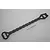 GPM Racing black aluminium upper chassis plate with a wavy design and eight included silver mounting screws on a grey background.