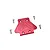 A red anodised aluminium rear skid plate for an RC car, accompanied by four small metal screws, set against a plain white background.
