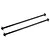 Two black steel RC drive shafts with universal joints at both ends, isolated on a white background.