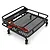 A black metal mesh RC luggage tray with an integrated LED light bar featuring the Yeah Racing logo, set against a white background.