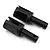Two black steel differential outdrive cups for RC cars, shown from a high angle on a white background.