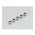 Five small metallic pivot balls arranged in a diagonal line against a plain white background.