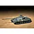 A fully assembled and painted 1/72 scale model of a Soviet T-10M heavy tank, featuring olive green camouflage and white identification stripes.
