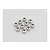 A set of ten small silver-coloured metal pivot balls arranged on a plain light grey background.
