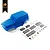 A blue Hobby Plus 1/24 scale Ranger RC crawler body shell shown with a matching decal sheet on a white background.