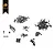 A collection of various black metal screws and small hardware components for the Hobby Plus CR-24 RC crawler, arranged on a white background.