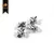 Four silver metal U-joint cross balls for RC drivetrain, arranged on a white background with a Hobby Plus logo in the corner.