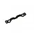 A black anodized aluminium steering plate for Kyosho RC cars, featuring a wavy design with two large circular holes and two smaller slotted holes.