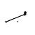 A black Kyosho center universal drive shaft with a small grub screw on a white background.