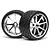 HPI 4.2" Savage Phaltline Tyres on Chrome Blast Rims - Glued Wheels 2Pcs 4729