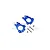 GPM Blue Aluminium Steering Hub Carriers (C-Hub) 2Pcs LU4019-B