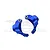Two blue anodized aluminium rear hub carriers for an RC car, shown against a white background with a faint GPM Racing logo watermark.